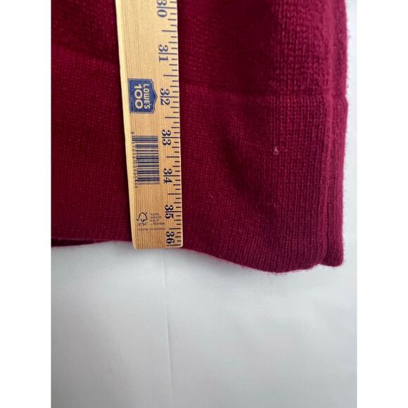 Lands' End Women's Med Red Lamb's Wool Blend Button Front Long Cardigan - Picture 5 of 9